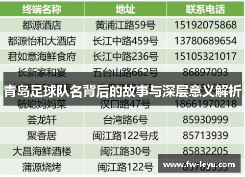 青岛足球队名背后的故事与深层意义解析